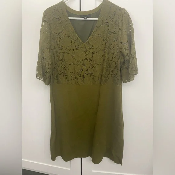 Ann Taylor | Dresses | Olive Green Sweater Dress With Lace Bodice From Ann  Taylor | Poshmark